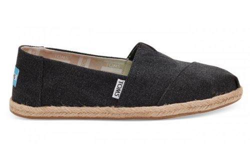 Toms Black Washed Canvas Alpargata čierne 10009751