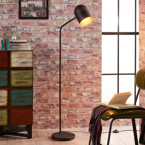 Stojaca lampa Morik 1-plameň čierna vnútri zlatá