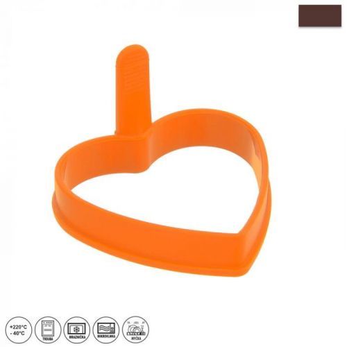 Oranžová silikónová forma na volské oko Orion Srdce