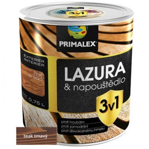 Primalex Lazura 3v1 Teak Tmavy 0,75l