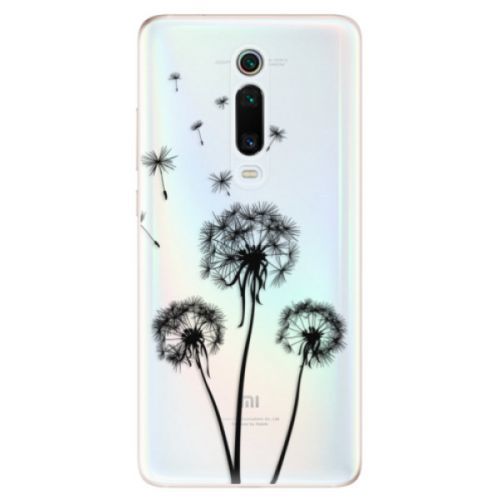 Odolné silikónové puzdro iSaprio - Three Dandelions - black - Xiaomi Mi 9T Pro