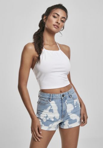 Urban Classics Ladies Cropped Neckholder Top white - XS