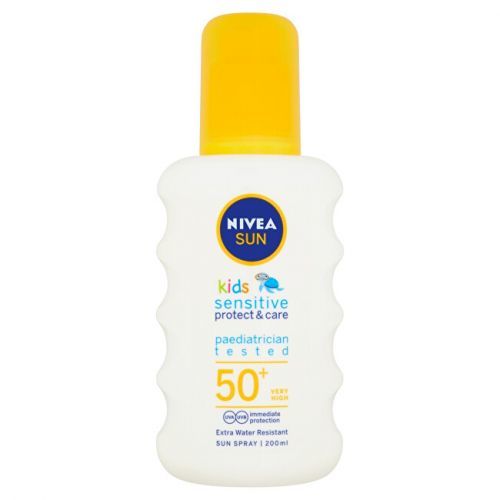 Nivea Detský sprej na opaľovanie SPF 50+ Sun Kids ( Sensitiv e Protect & Care Sun Spray) 200 ml