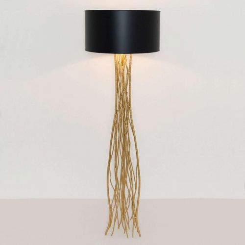 Stojaca lampa Capri v čierno-zlatej
