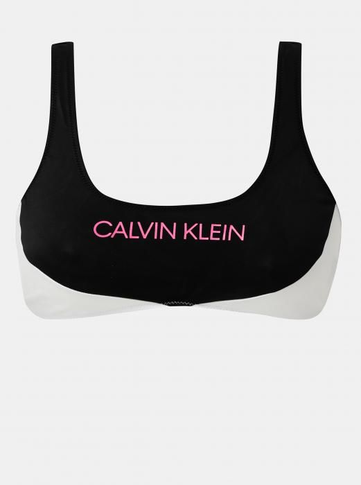 Bielo-čierny horný diel plaviek Calvin Klein Underwear