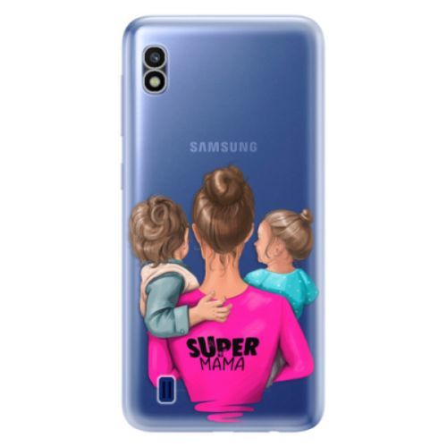 Odolné silikónové puzdro iSaprio - Super Mama - Boy and Girl - Samsung Galaxy A10