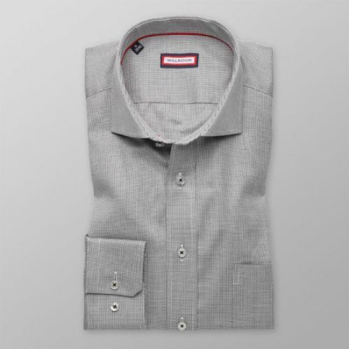 Pánska slim fit košeľa (výška 176-182) 8630 v šedé farbe s mikro vzorom