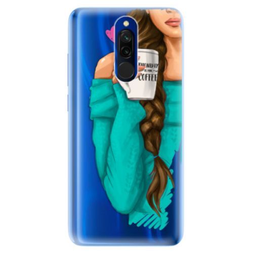Odolné silikónové puzdro iSaprio - My Coffe and Brunette Girl - Xiaomi Redmi 8