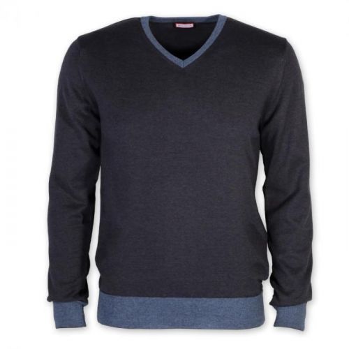 Pánsky sveter Willsoor (veľkosti do 5XL) 7874 vo tmavo modré farbe