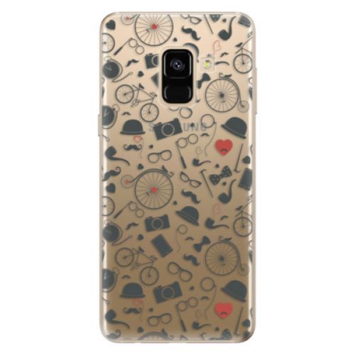 Odolné silikónové puzdro iSaprio - Vintage Pattern 01 - black - Samsung Galaxy A8 2018