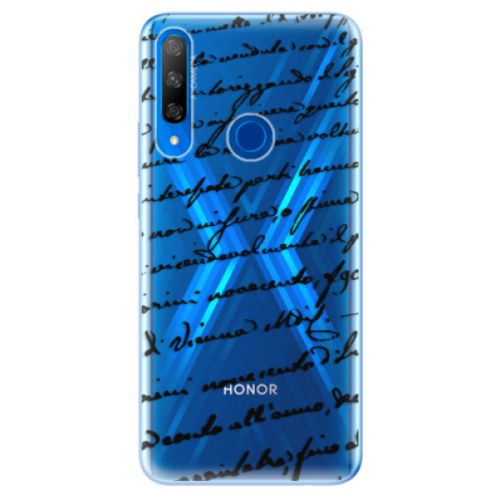 Odolné silikónové puzdro iSaprio - Handwriting 01 - black - Huawei Honor 9X