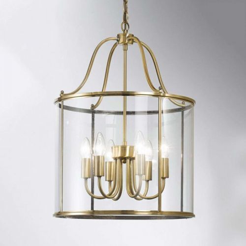 Okrúhly tvar lucerny – závesná lampa Rieka 43 cm