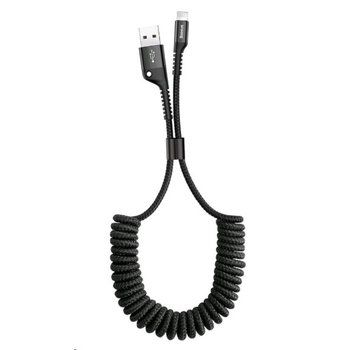 Strunový opletený kábel Baseus USB Lightning 2A 1m - čierny (ideálny do auta)