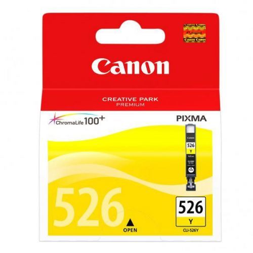 Canon originál ink CLI526Y, yellow, blister s ochranou, 9ml, 4543B006, Canon Pixma MG5150, MG5250, MG6150, MG8150