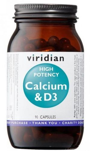 Viridian High Potency Calcium & D3 (Vápnik s Vitamínom D3) 90 kapsúl