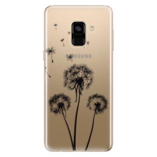 Odolné silikónové puzdro iSaprio - Three Dandelions - black - Samsung Galaxy A8 2018