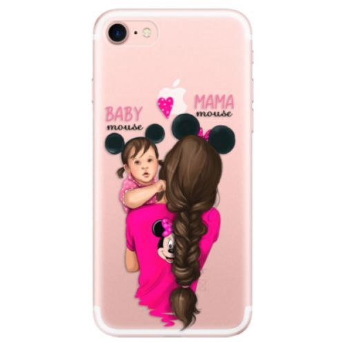 Odolné silikónové puzdro iSaprio - Mama Mouse Brunette and Girl - iPhone 7