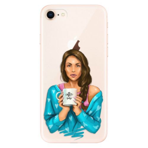 Odolné silikónové puzdro iSaprio - Coffe Now - Brunette - iPhone 8