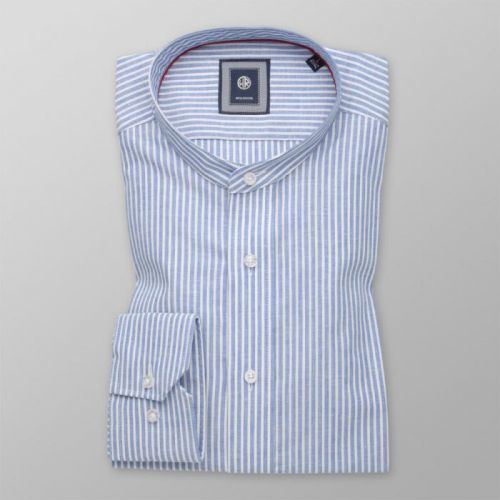 Pánska košeľa Slim Fit biely pruhovaný vzor 11168