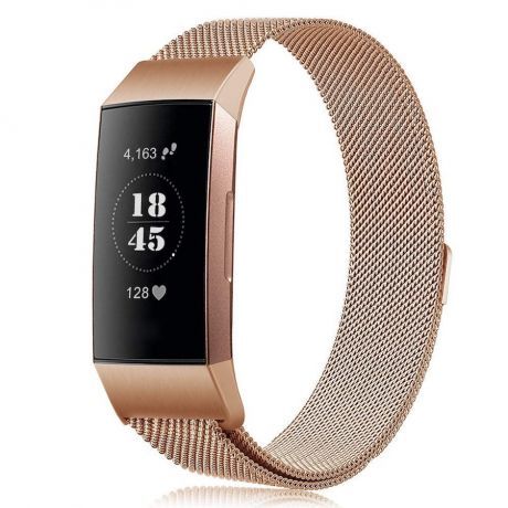 Fitbit Charge 3 Milanese (Large) remienok, Rose Gold