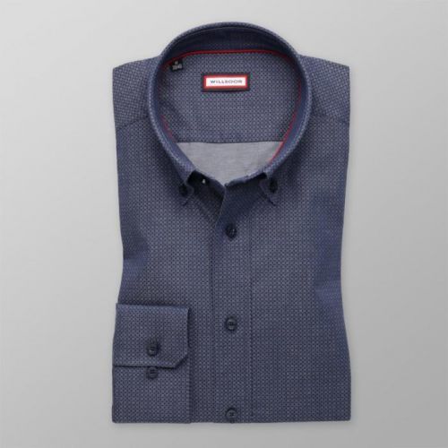 Pánska slim fit košeľa (výška 176-182) 8334 v šedé farbe s úpravou easy care