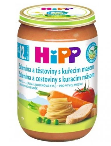 HiPP Príkrm Cestoviny kura so zeleninou detské menu 220 g