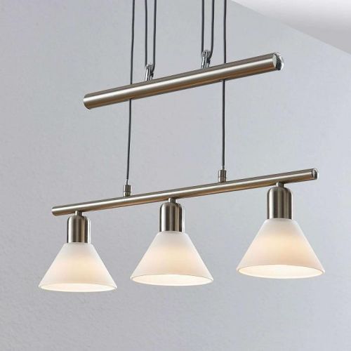 Nastaviteľná závesná lampa Delira 3 svetlá, nikel