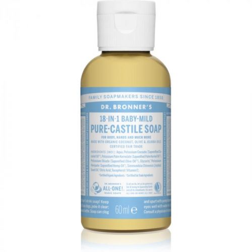 Dr. Bronner’s Baby-Mild tekuté univerzálne mydlo bez parfumácie 60 ml