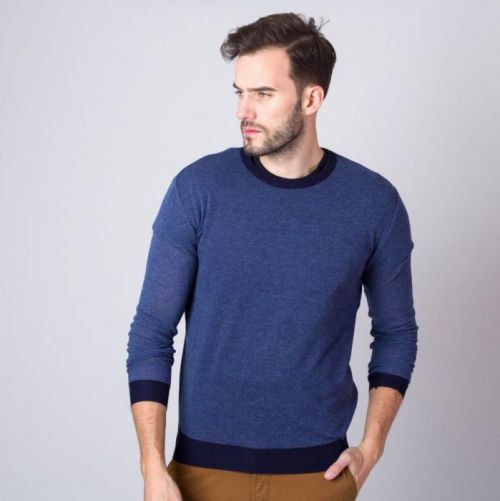 Pánsky sveter v modrej farbe 9942