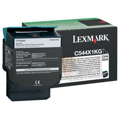 Lexmark originál toner C544X1KG, black, 6000str., return, extra high capacity, Lexmark X544x