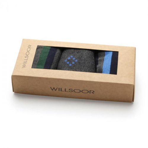 Sada 3 pánskych ponožiek sivo-modro-zelené 9936