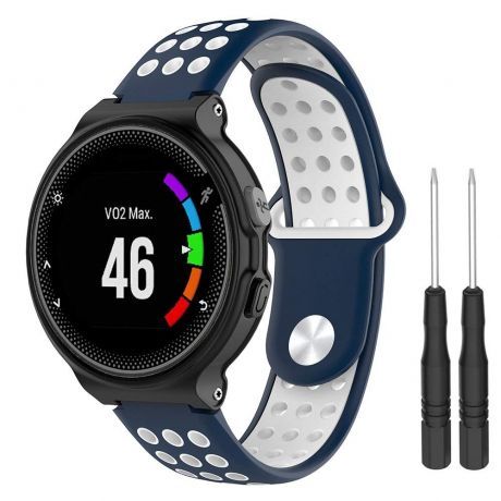 Garmin Forerunner 235 Silicone Sport remienok, Dark Blue/White