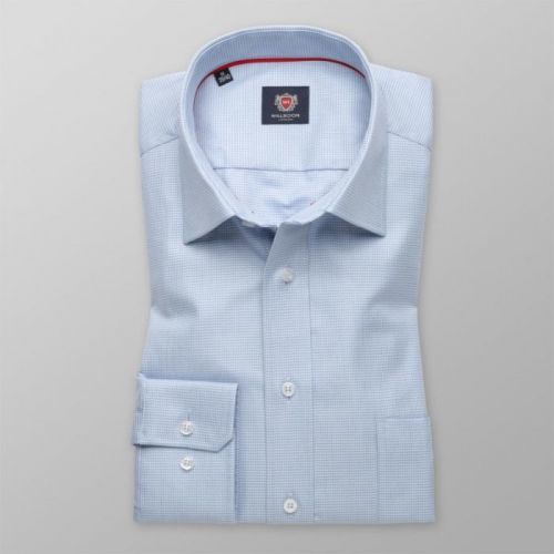 Pánska slim fit košeľa London (výška 176-182) 8587 v modré farbe s úpravou easy care