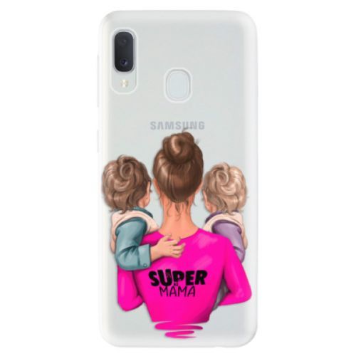 Odolné silikónové puzdro iSaprio - Super Mama - Two Boys - Samsung Galaxy A20e