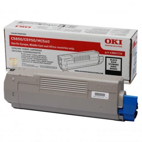 OKI originál toner 43865724, black, 8000str., OKI C5850, 5950, MC560, MC560n, MC560dn