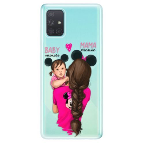Odolné silikónové puzdro iSaprio - Mama Mouse Brunette and Girl - Samsung Galaxy A71