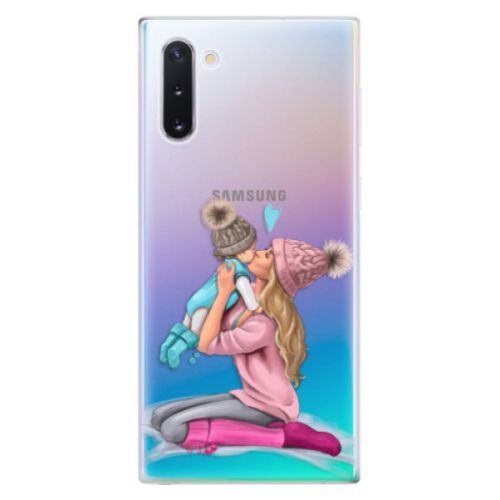 Odolné silikónové puzdro iSaprio - Kissing Mom - Blond and Boy - Samsung Galaxy Note 10