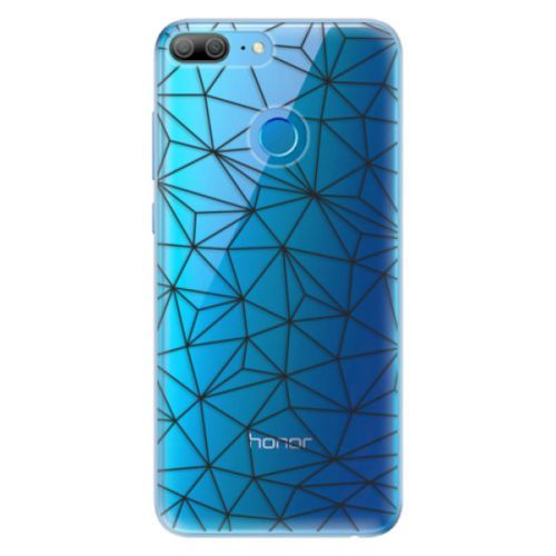 Odolné silikónové puzdro iSaprio - Abstract Triangles 03 - black - Huawei Honor 9 Lite