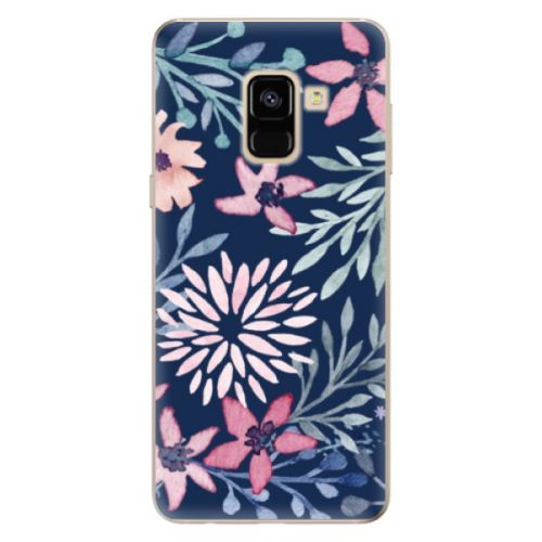 Odolné silikónové puzdro iSaprio - Leaves on Blue - Samsung Galaxy A8 2018