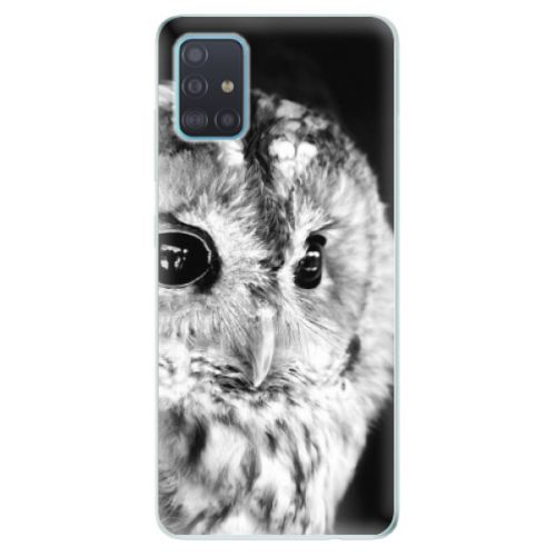 Odolné silikónové puzdro iSaprio - BW Owl - Samsung Galaxy A51