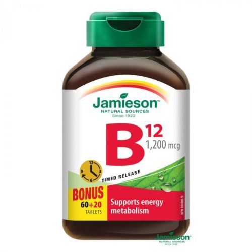 Jamieson Vitamín B12 metylkobalamín 1200 μg s postupným uvoľňovaním 80 tabliet
