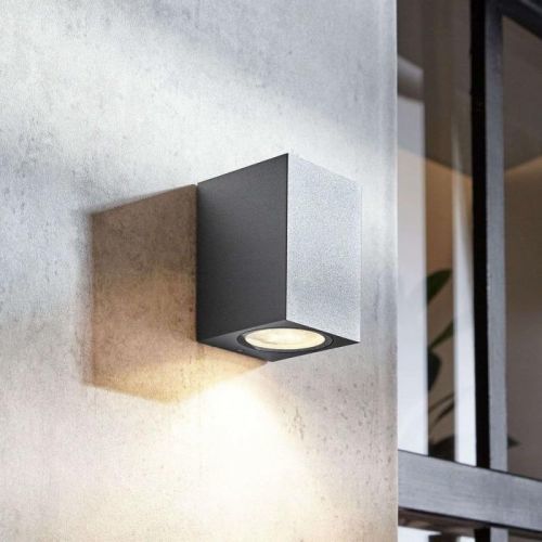 Vonkajšie nástenné svetlo Lavina tmavosivé GU10 1p