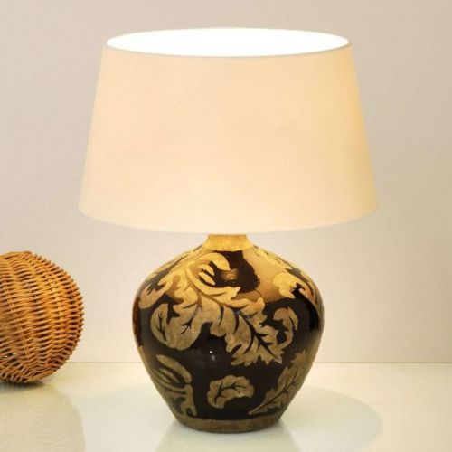 Stolná lampa Toulouse okrúhla, výška 42 cm, čierna
