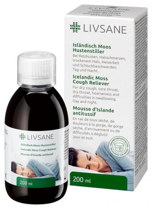 LIVSANE Islandský lišajník proti kašľu sirup 200ml