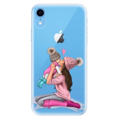 Odolné silikónové puzdro iSaprio - Kissing Mom - Brunette and Girl - iPhone XR