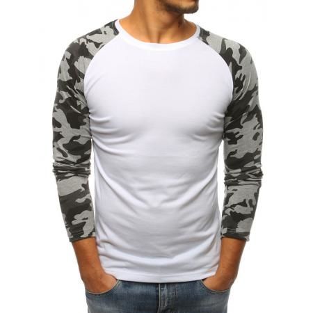 Pánske biele tričko s dlhým rukávom