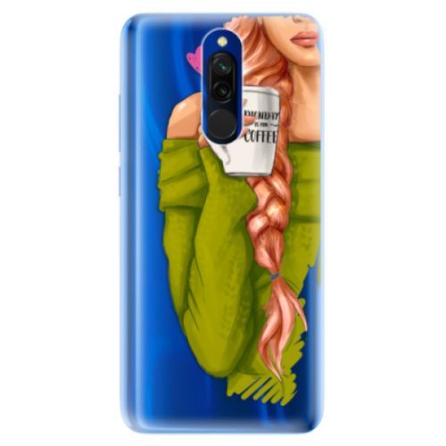 Odolné silikónové puzdro iSaprio - My Coffe and Redhead Girl - Xiaomi Redmi 8