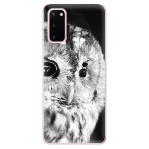 Odolné silikónové puzdro iSaprio - BW Owl - Samsung Galaxy S20
