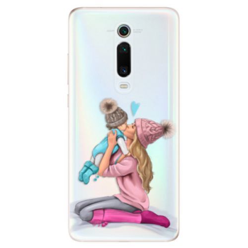 Odolné silikónové puzdro iSaprio - Kissing Mom - Blond and Boy - Xiaomi Mi 9T Pro