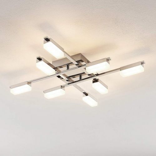 Lindby Mally stropné LED svietidlo chróm, 8-pl.